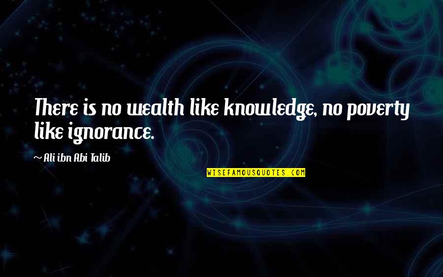 Ignorance And Education Quotes By Ali Ibn Abi Talib: There is no wealth like knowledge, no poverty