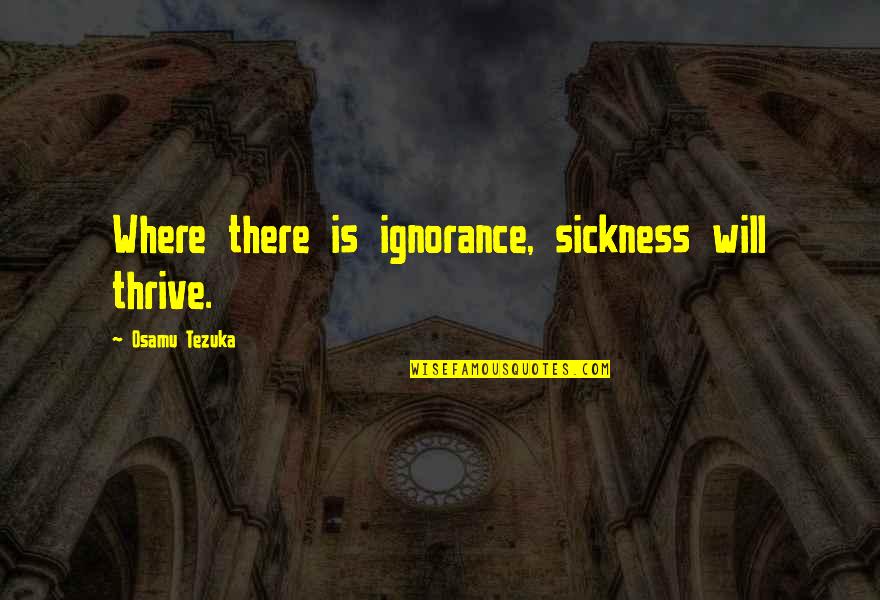 Ignorance And Education Quotes By Osamu Tezuka: Where there is ignorance, sickness will thrive.