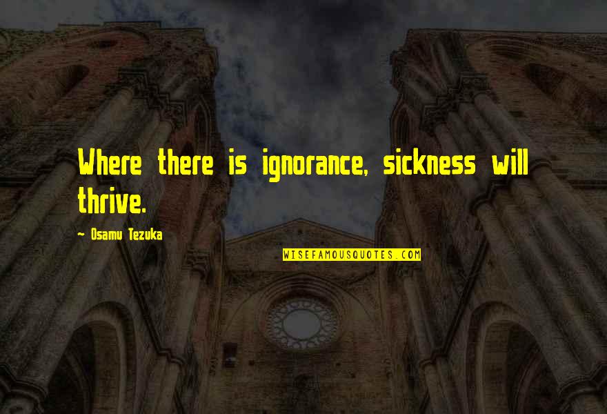 Ignorance And Education Quotes By Osamu Tezuka: Where there is ignorance, sickness will thrive.