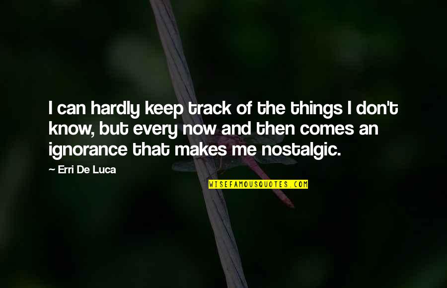 Ignorance And Knowledge Quotes By Erri De Luca: I can hardly keep track of the things