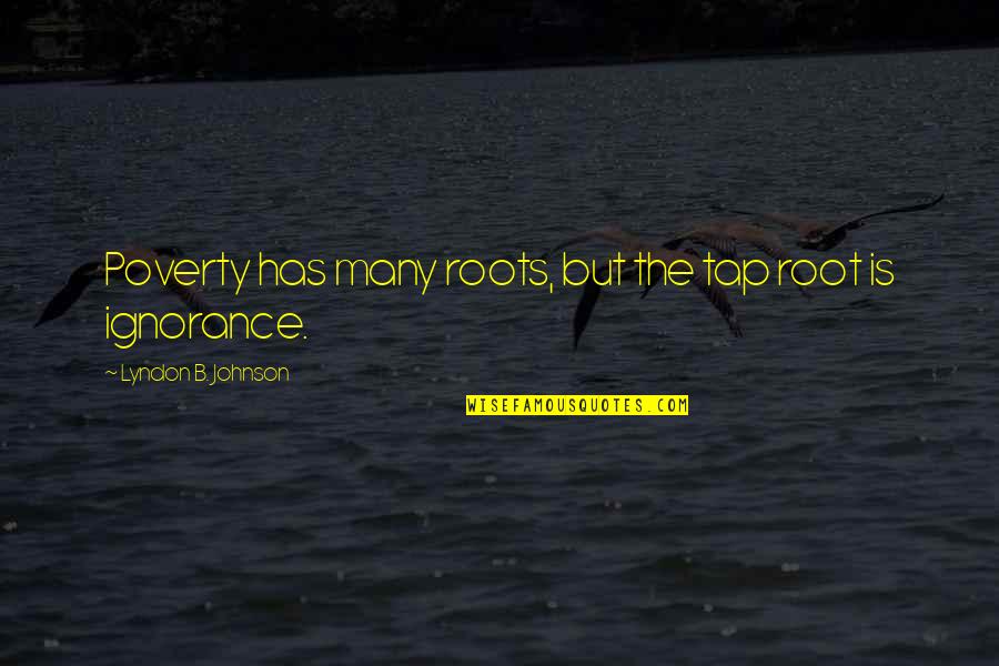 Ignorance And Poverty Quotes By Lyndon B. Johnson: Poverty has many roots, but the tap root