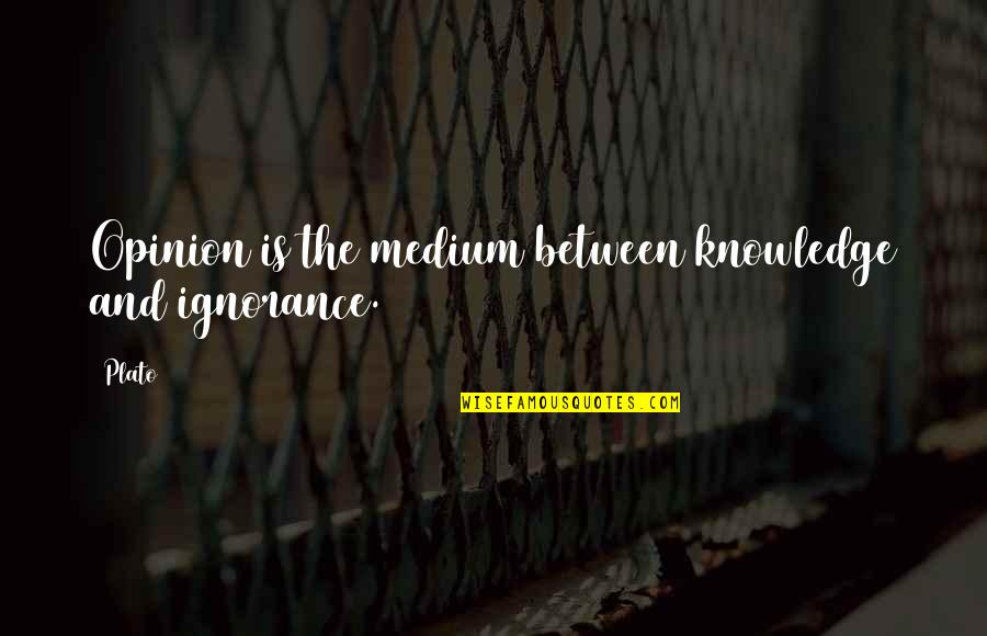 Ignorance Is The Best Quotes By Plato: Opinion is the medium between knowledge and ignorance.