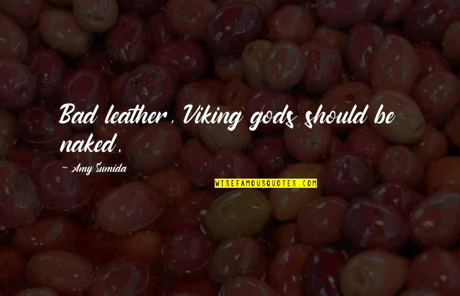 Ignorance Isn Bliss Quotes By Amy Sumida: Bad leather, Viking gods should be naked.