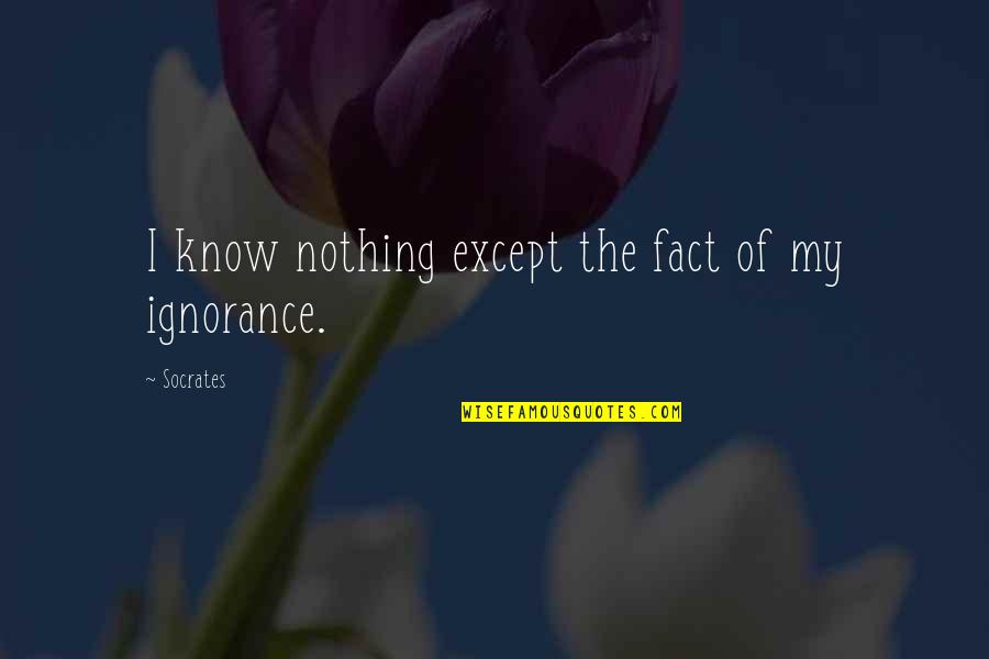 Ignorance Socrates Quotes By Socrates: I know nothing except the fact of my