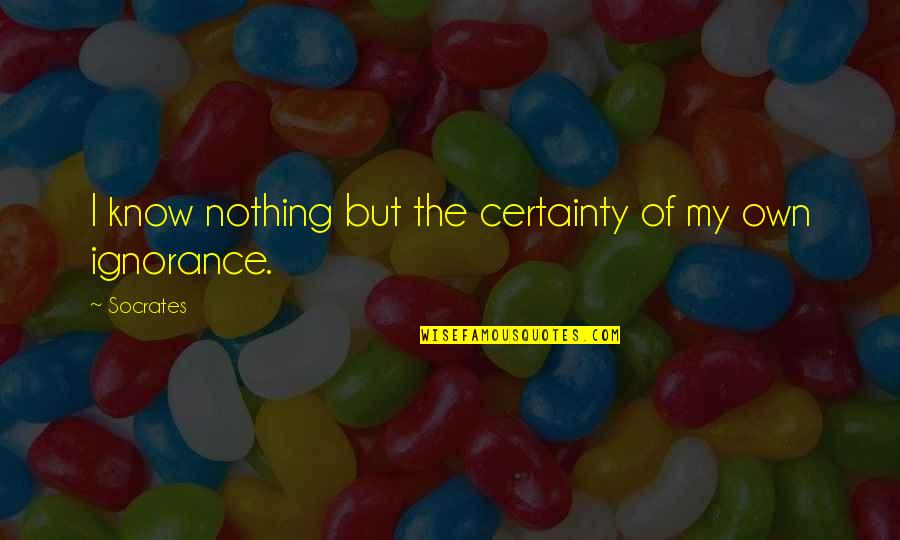 Ignorance Socrates Quotes By Socrates: I know nothing but the certainty of my