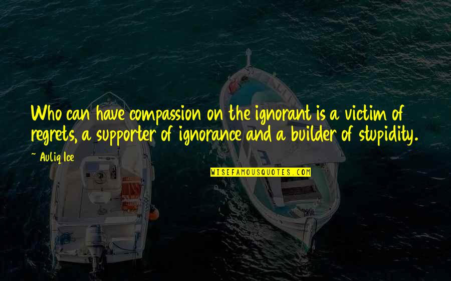 Ignorant And Stupid Quotes By Auliq Ice: Who can have compassion on the ignorant is
