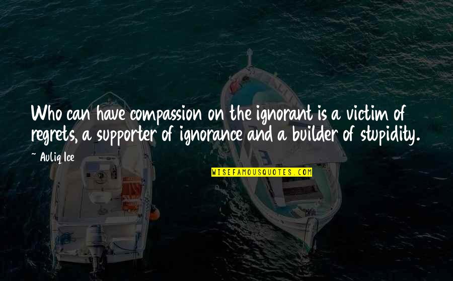 Ignorant People Quotes By Auliq Ice: Who can have compassion on the ignorant is