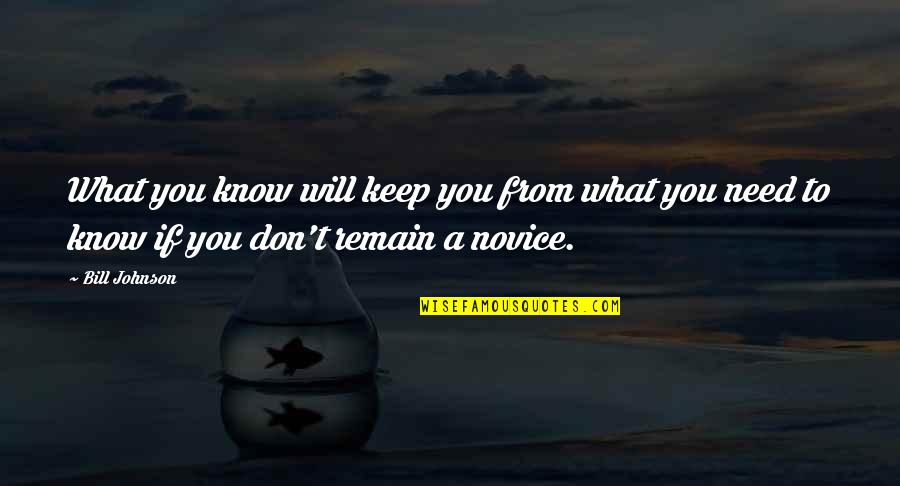 Ignorantes Bad Quotes By Bill Johnson: What you know will keep you from what