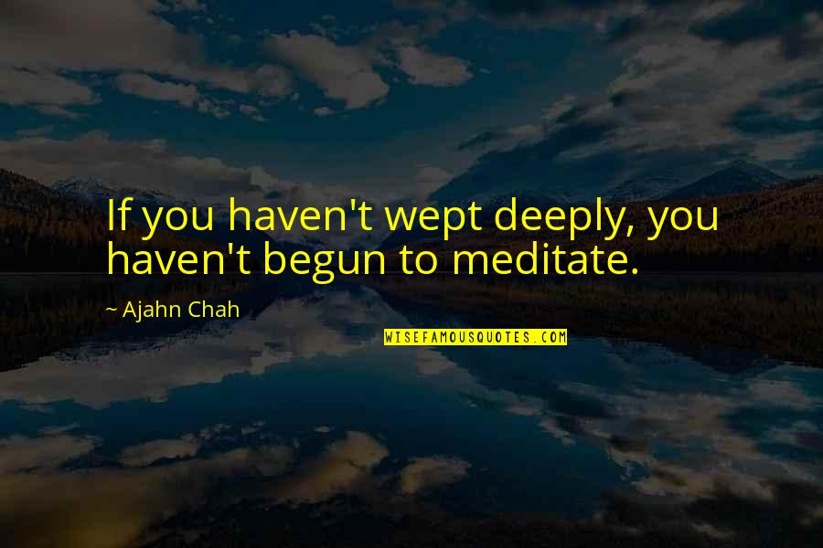 Ignore Negative Thoughts Quotes By Ajahn Chah: If you haven't wept deeply, you haven't begun