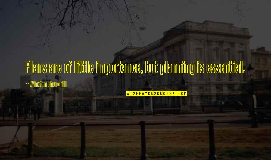 Ignored Quotes And Quotes By Winston Churchill: Plans are of little importance, but planning is