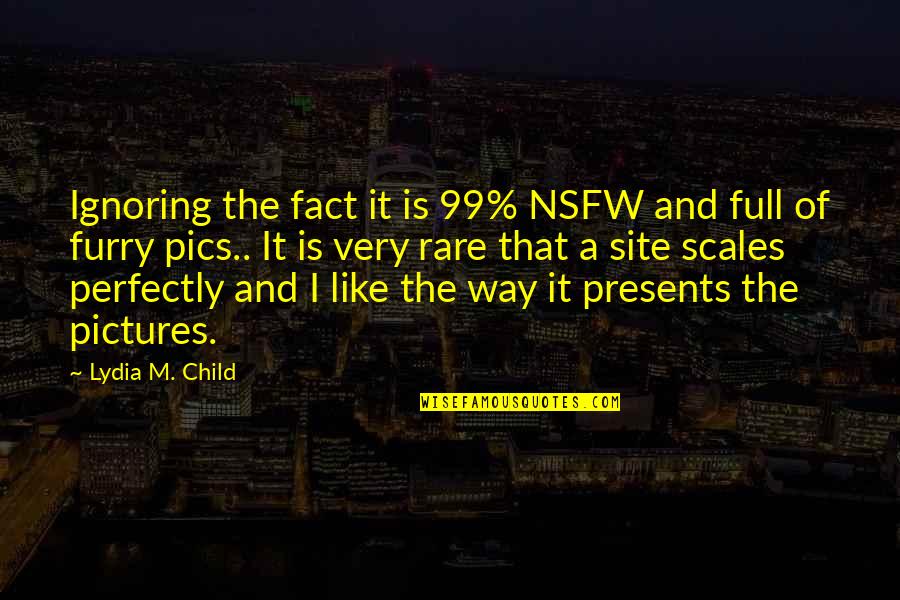 Ignoring Facts Quotes By Lydia M. Child: Ignoring the fact it is 99% NSFW and