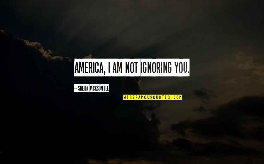 Ignoring You Quotes By Sheila Jackson Lee: America, I am not ignoring you.