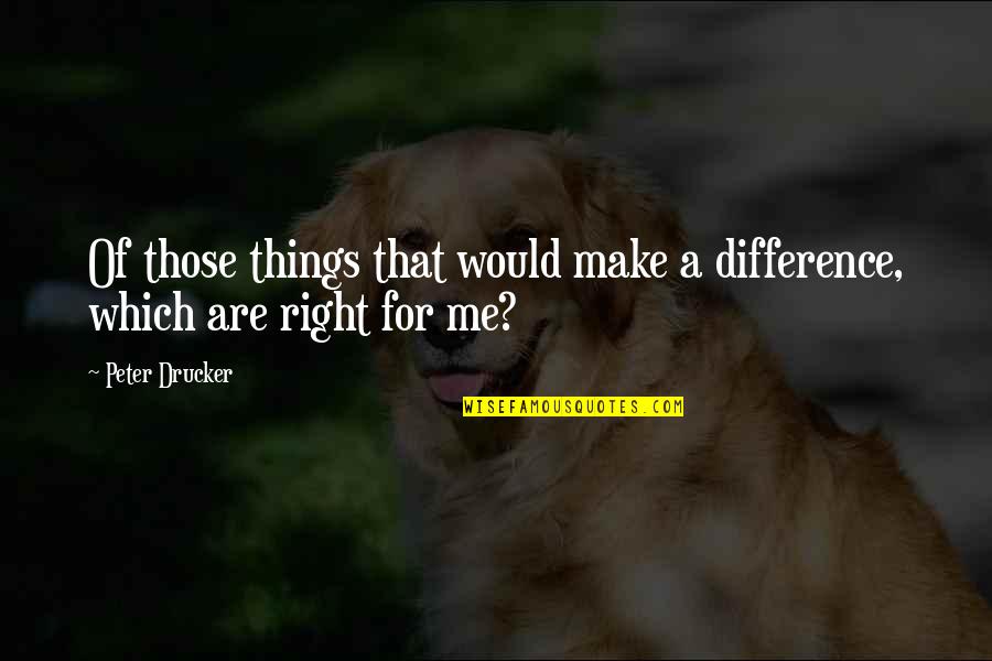 Igrice Za Decu Quotes By Peter Drucker: Of those things that would make a difference,