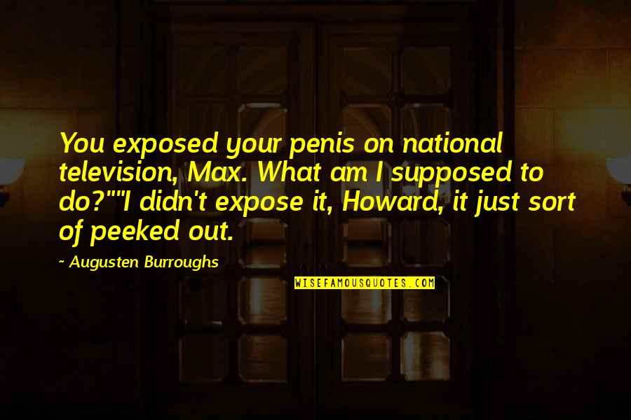 Igualitario Quotes By Augusten Burroughs: You exposed your penis on national television, Max. Igualitario Quotes By Augusten Burroughs: You exposed your penis on national television, Max.