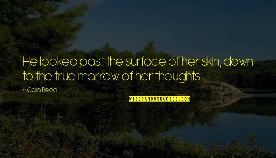 Ihringer Winklerberg Quotes By Calia Read: He looked past the surface of her skin,