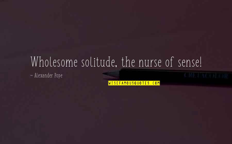 Iifa 2017 Quotes By Alexander Pope: Wholesome solitude, the nurse of sense!
