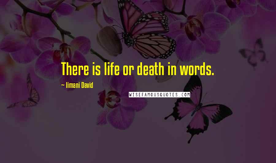 Iimani David quotes: There is life or death in words.