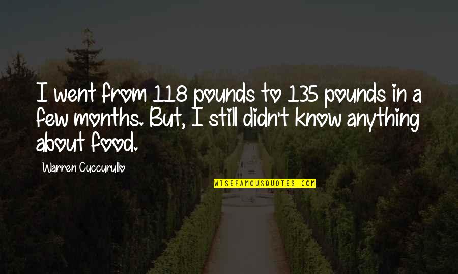 Iit Delhi Quotes By Warren Cuccurullo: I went from 118 pounds to 135 pounds Iit Delhi Quotes By Warren Cuccurullo: I went from 118 pounds to 135 pounds