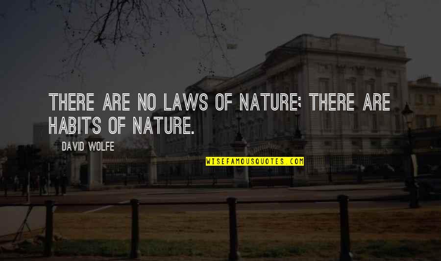 Ijazah S1 Quotes By David Wolfe: There are no laws of nature; there are