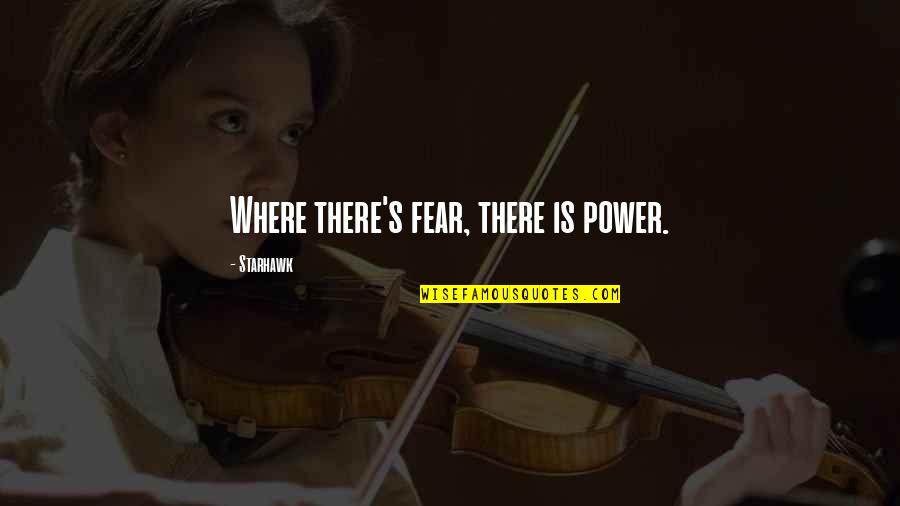 Ijazah Sarjana Quotes By Starhawk: Where there's fear, there is power.