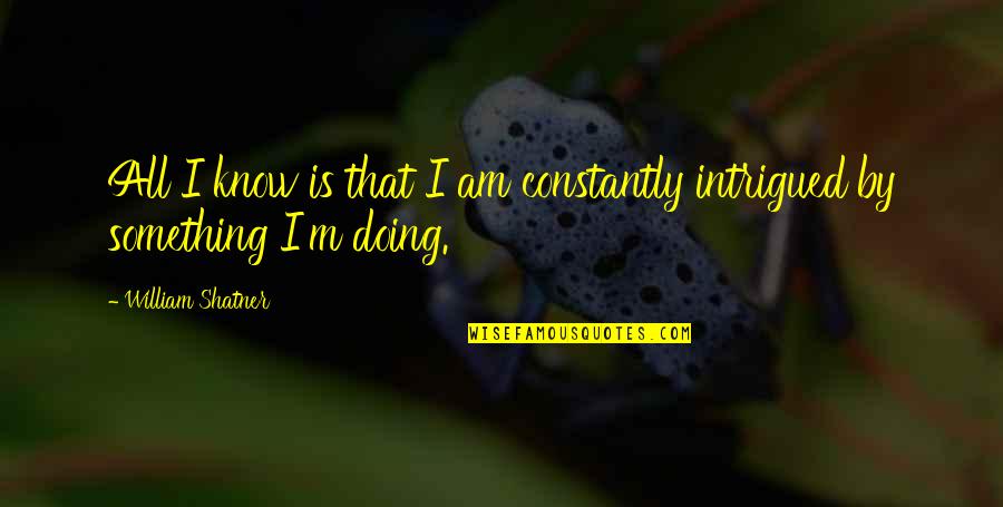 Ik Denk Aan Je Quotes By William Shatner: All I know is that I am constantly