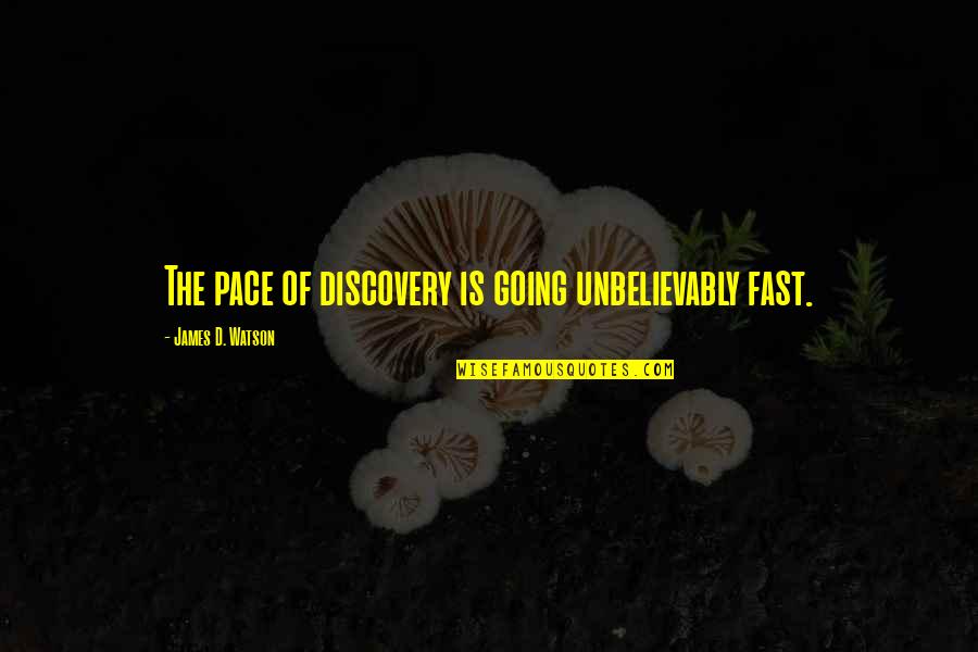 Ikart Racing Quotes By James D. Watson: The pace of discovery is going unbelievably fast.