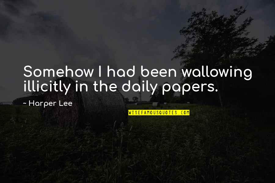 Ikeda Love Quotes By Harper Lee: Somehow I had been wallowing illicitly in the