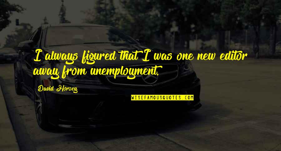 Ikponmwosa Quotes By David Horsey: I always figured that I was one new