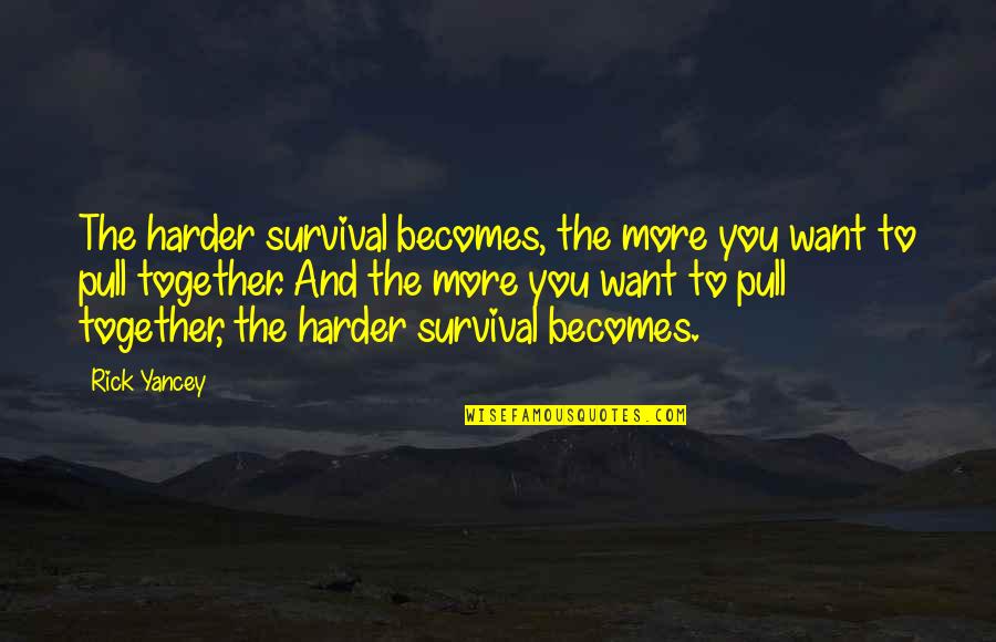 Ikulong Ang Quotes By Rick Yancey: The harder survival becomes, the more you want