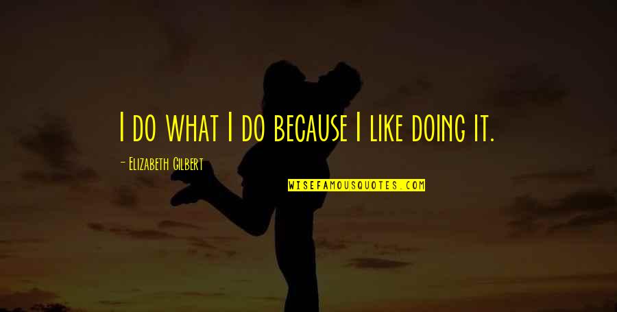 Ilahi Shqip Quotes By Elizabeth Gilbert: I do what I do because I like