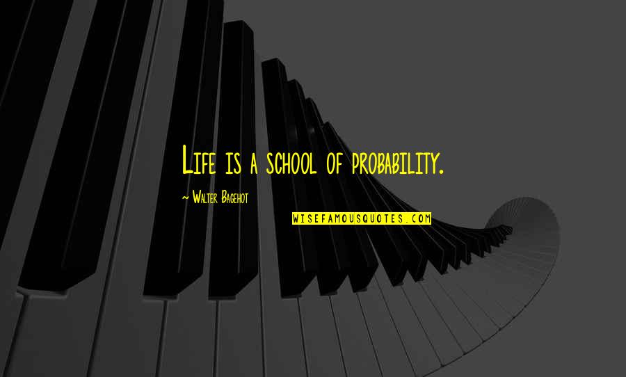 Ilana Tan Quotes By Walter Bagehot: Life is a school of probability.