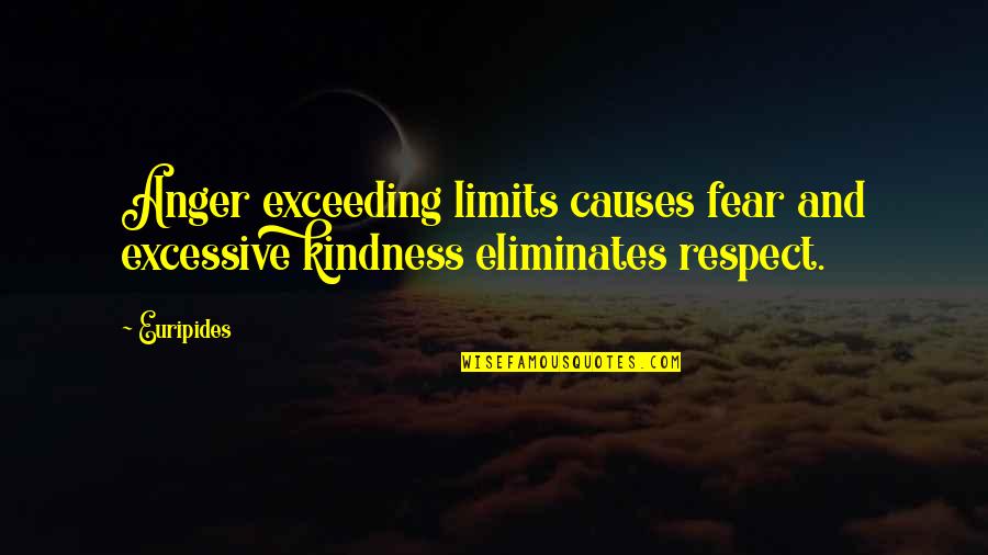 Ilarova Cvut Quotes By Euripides: Anger exceeding limits causes fear and excessive kindness