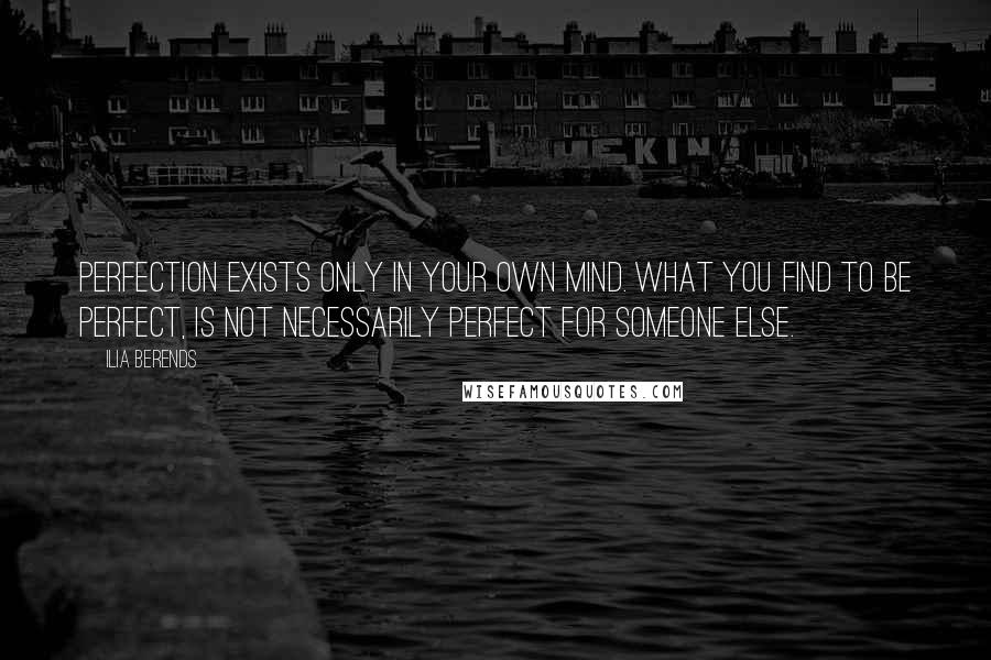 Ilia Berends quotes: Perfection exists only in your own mind. What you find to be perfect, is not necessarily perfect for someone else.