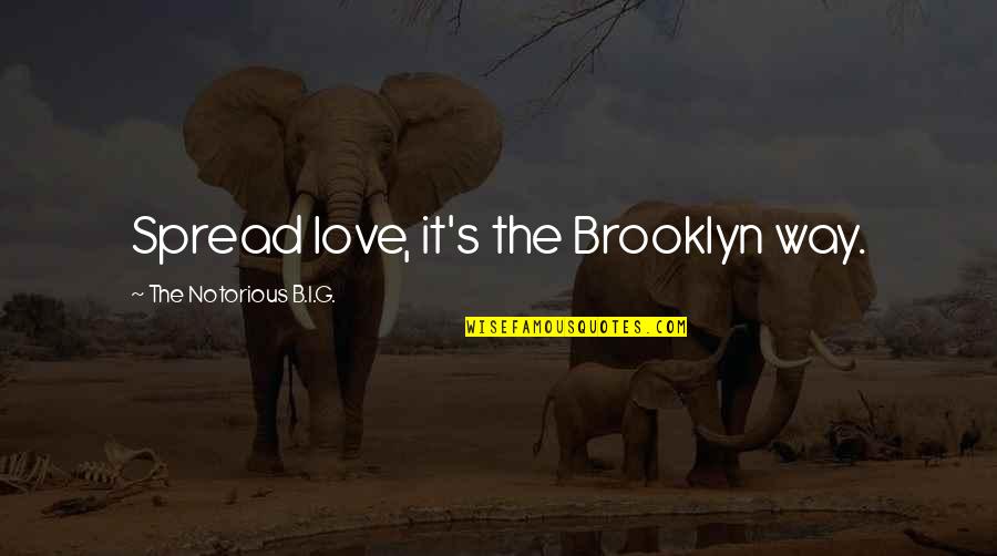 Ilinka Stojanova Quotes By The Notorious B.I.G.: Spread love, it's the Brooklyn way.
