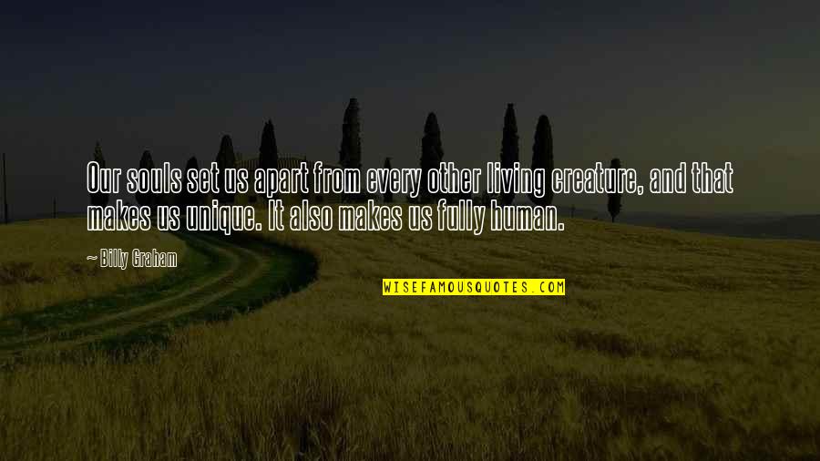 I'll Do Anything For My Son Quotes By Billy Graham: Our souls set us apart from every other I'll Do Anything For My Son Quotes By Billy Graham: Our souls set us apart from every other