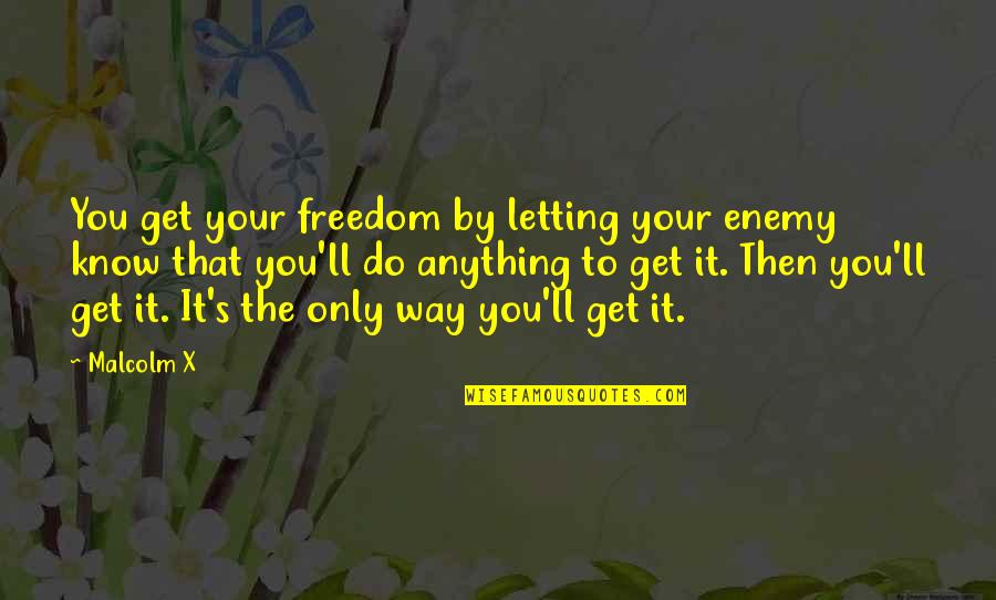 I'll Do Anything For U Quotes By Malcolm X: You get your freedom by letting your enemy