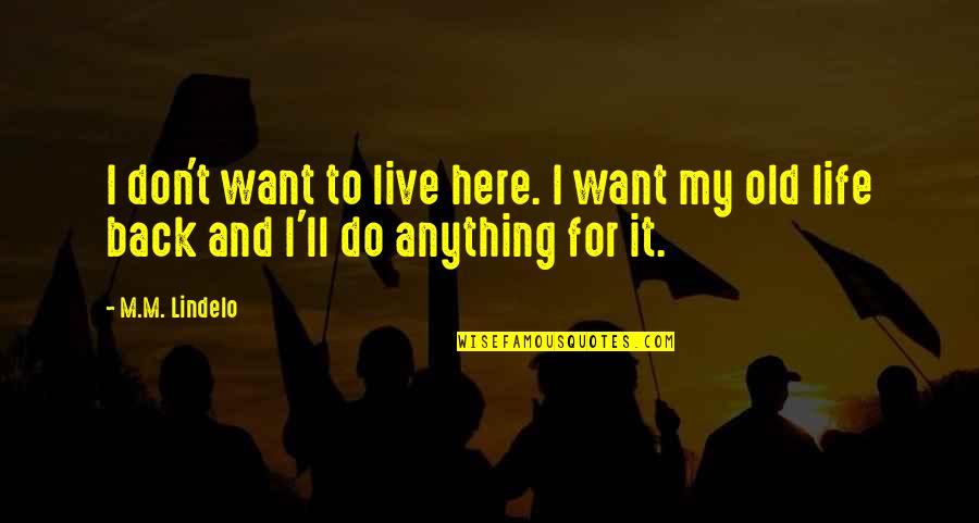I'll Do Anything Quotes By M.M. Lindelo: I don't want to live here. I want
