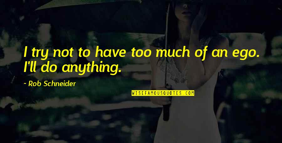 I'll Do Anything Quotes By Rob Schneider: I try not to have too much of I'll Do Anything Quotes By Rob Schneider: I try not to have too much of