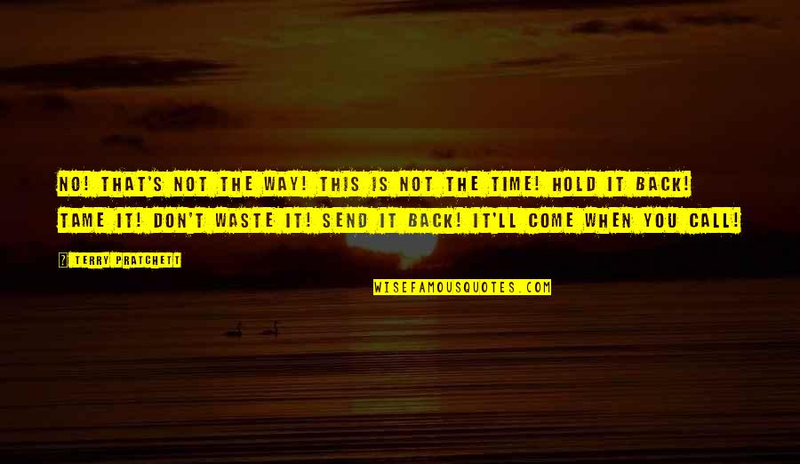 I'll Hold You Up Quotes By Terry Pratchett: No! That's not the way! This is not I'll Hold You Up Quotes By Terry Pratchett: No! That's not the way! This is not