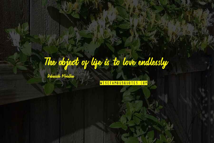 I'll Love You Endlessly Quotes By Debasish Mridha: The object of life is to love endlessly.