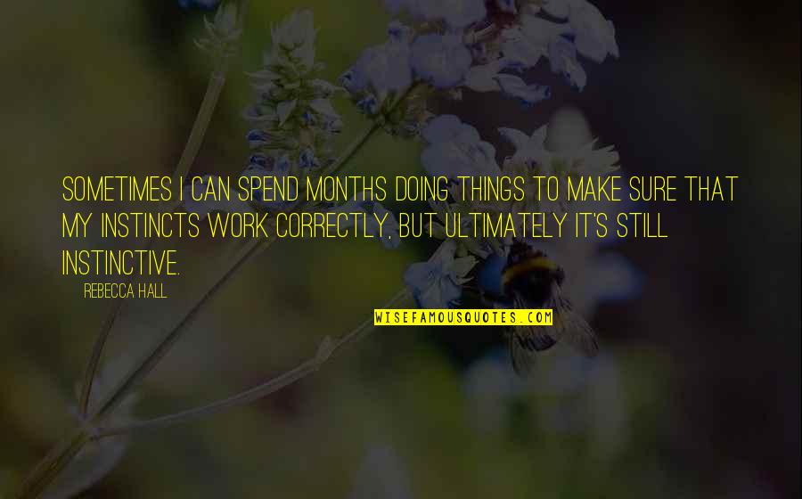 I'll Make It Work Quotes By Rebecca Hall: Sometimes I can spend months doing things to