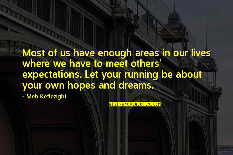 I'll Meet You In My Dreams Quotes By Meb Keflezighi: Most of us have enough areas in our