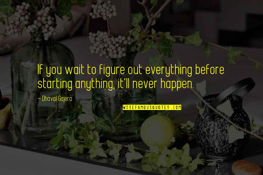 I'll Never Be Okay Quotes By Dhaval Gajera: If you wait to figure out everything before