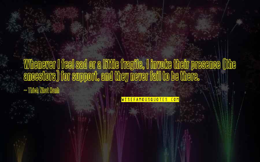 I'll Never Fail Quotes By Thich Nhat Hanh: Whenever I feel sad or a little fragile,