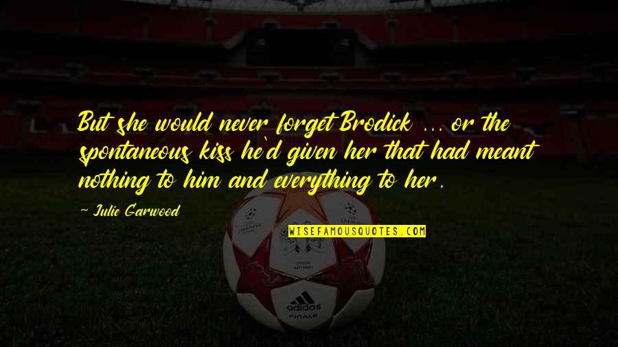 I'll Never Forget Him Quotes By Julie Garwood: But she would never forget Brodick ... or