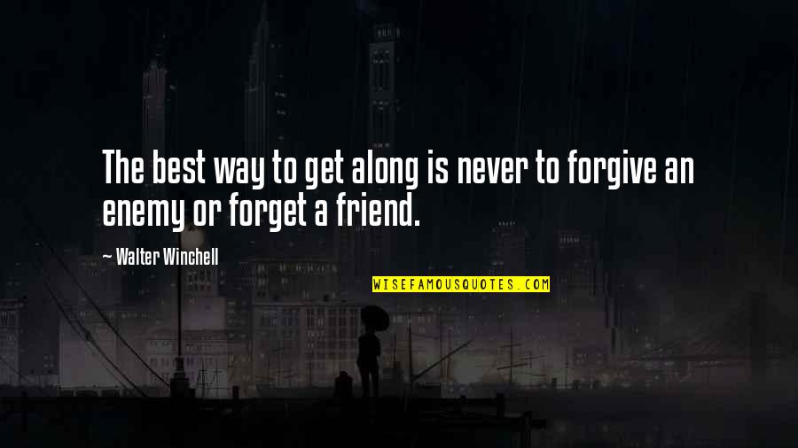 I'll Never Forget You Friend Quotes By Walter Winchell: The best way to get along is never