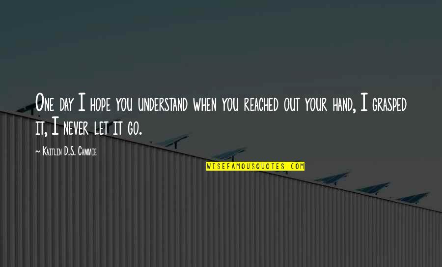 I'll Never Let Go Quotes By Kaitlin D.S. Cammie: One day I hope you understand when you