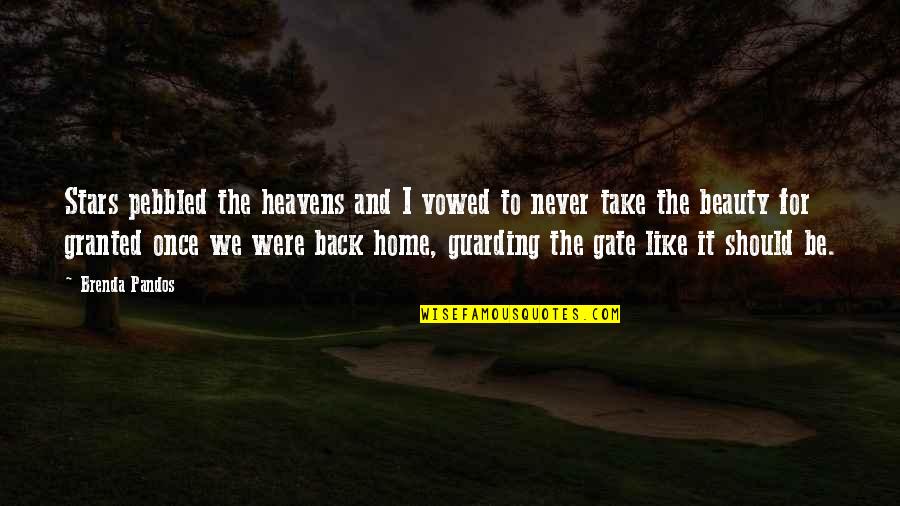 I'll Never Take You For Granted Quotes By Brenda Pandos: Stars pebbled the heavens and I vowed to I'll Never Take You For Granted Quotes By Brenda Pandos: Stars pebbled the heavens and I vowed to