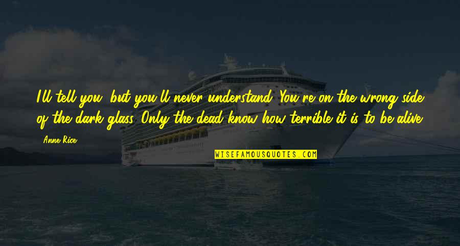 I'll Never Understand You Quotes By Anne Rice: I'll tell you, but you'll never understand. You're