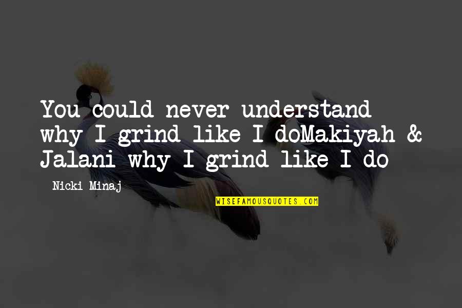 I'll Never Understand You Quotes By Nicki Minaj: You could never understand why I grind like I'll Never Understand You Quotes By Nicki Minaj: You could never understand why I grind like